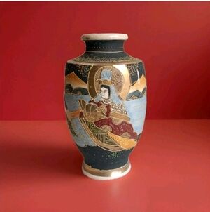Satsuma Style Japanese Vase Probably Antique Immortal Scene